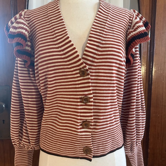 Ulla Johnson Rooney Striped chenille cardigan size large